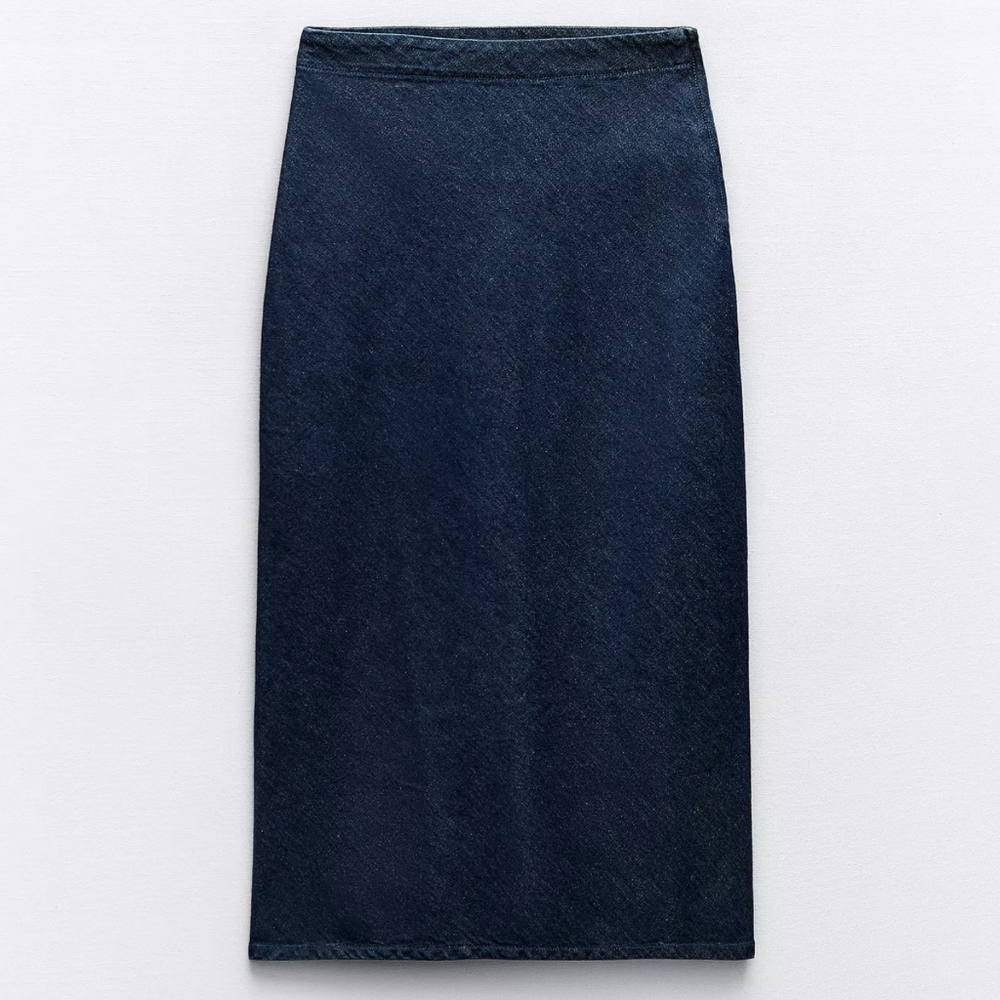 Zara Denim Midi Skirt